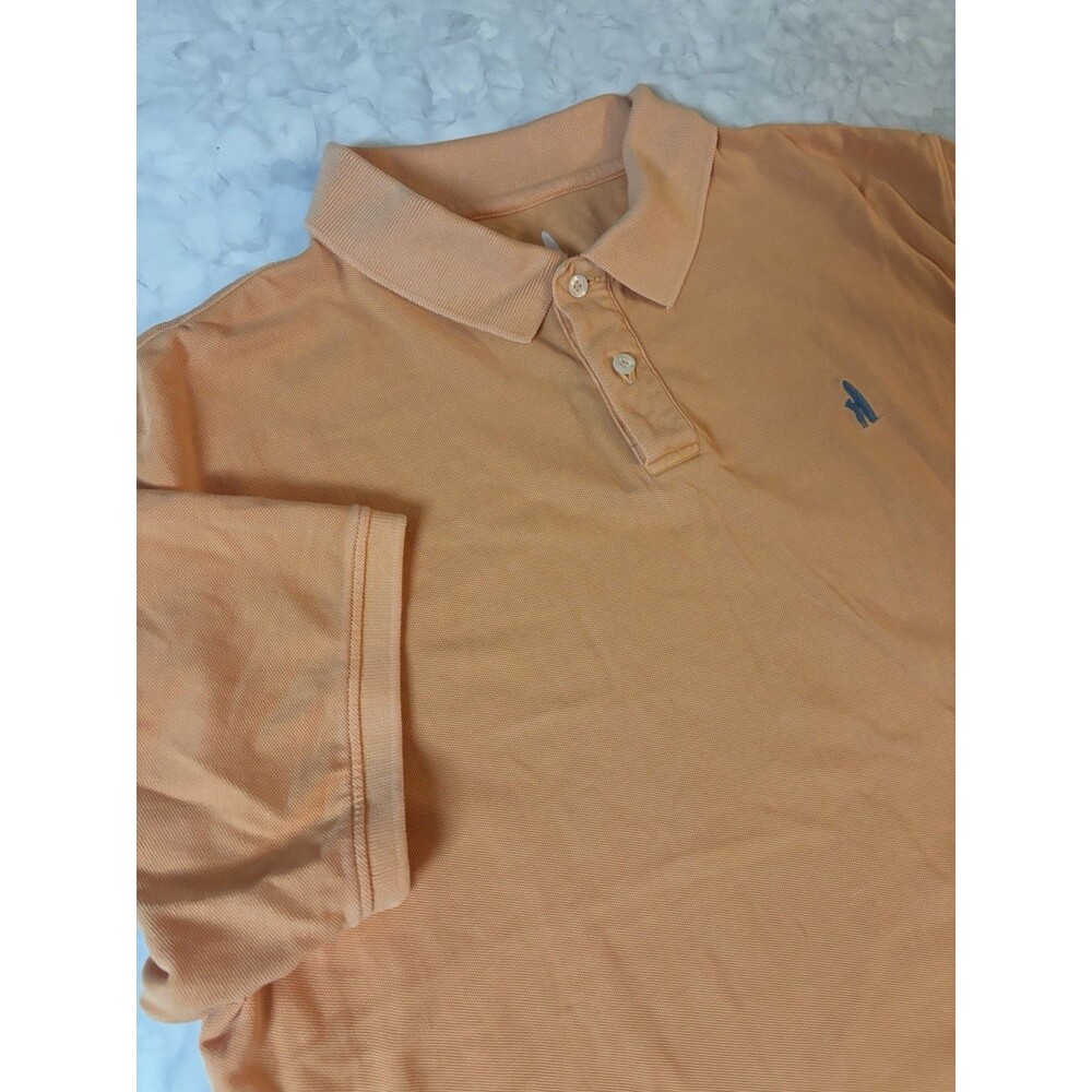 johnnie-O Mens XL Polo Shirt Orange Short Sleeve 100% Cotton Embroidered Surfer